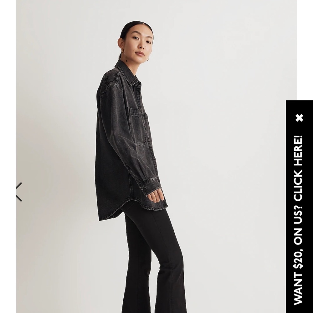 NWT Madewell denim oversized button up shirt in lunar wash - small